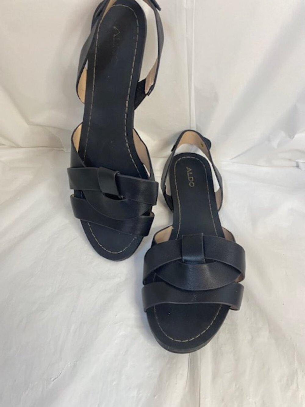ALDOS DWYLIA BLACK LEATHER SADALS - Picture 3 of 7